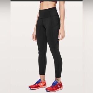 Lululemon Fast & Free 7/8 Tight II *Non-Reflective Nulux 25" Black Size 4